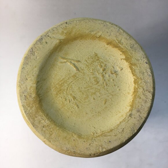 West German Yellow Textured Ceramic 12" Vase Geometric Patterns Vintage - Picture 4 of 7